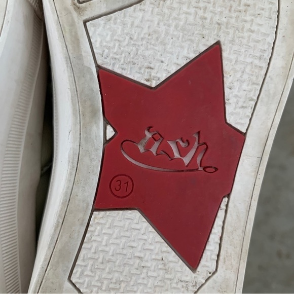 Ash Lynn Clodi Silver Studded Slip-On Leather Platform Shoes Size 31/13 - Picture 3 of 10